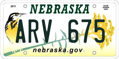 NE license plate ARV675