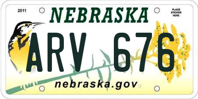NE license plate ARV676