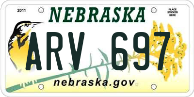 NE license plate ARV697