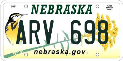 NE license plate ARV698