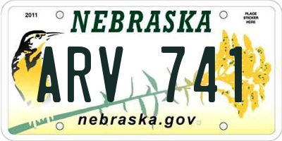 NE license plate ARV741