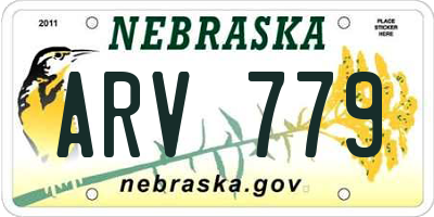 NE license plate ARV779