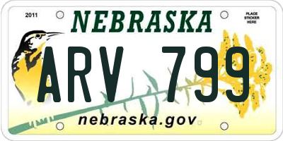 NE license plate ARV799