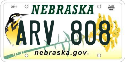 NE license plate ARV808