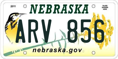 NE license plate ARV856