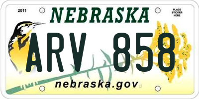 NE license plate ARV858