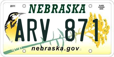 NE license plate ARV871