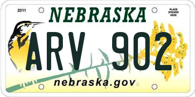 NE license plate ARV902
