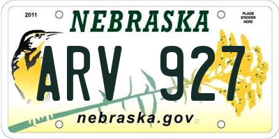 NE license plate ARV927