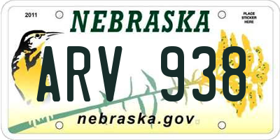 NE license plate ARV938