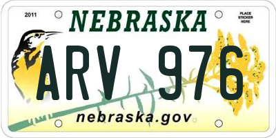 NE license plate ARV976