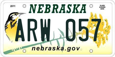 NE license plate ARW057