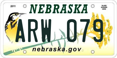 NE license plate ARW079