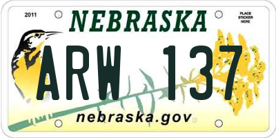 NE license plate ARW137