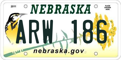 NE license plate ARW186