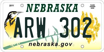 NE license plate ARW302