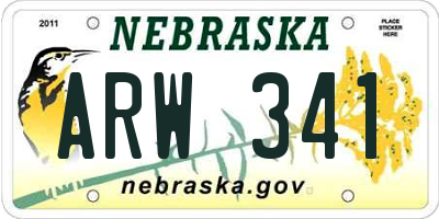 NE license plate ARW341