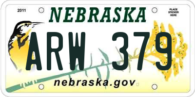 NE license plate ARW379