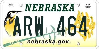 NE license plate ARW464