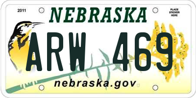 NE license plate ARW469
