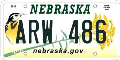 NE license plate ARW486
