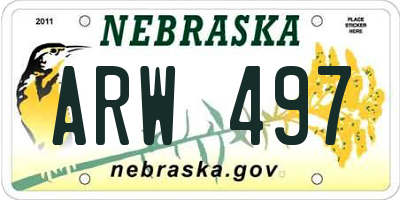 NE license plate ARW497