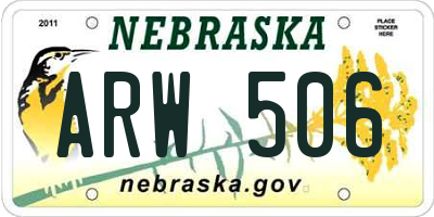 NE license plate ARW506