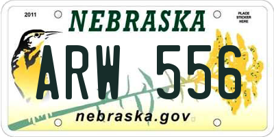 NE license plate ARW556