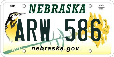 NE license plate ARW586