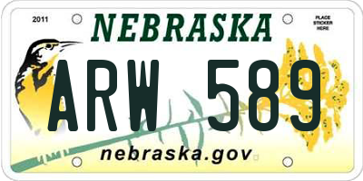 NE license plate ARW589
