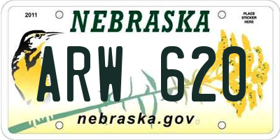 NE license plate ARW620