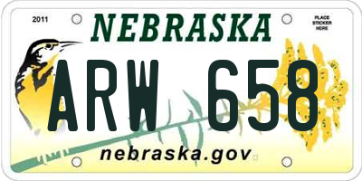 NE license plate ARW658