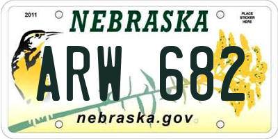 NE license plate ARW682
