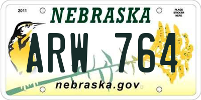 NE license plate ARW764