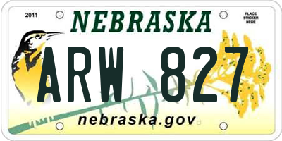 NE license plate ARW827
