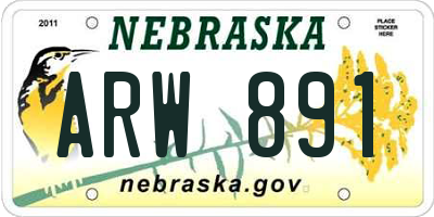 NE license plate ARW891