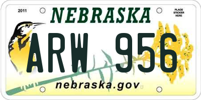 NE license plate ARW956