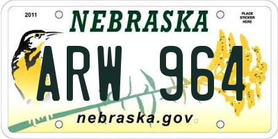 NE license plate ARW964