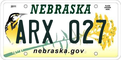 NE license plate ARX027