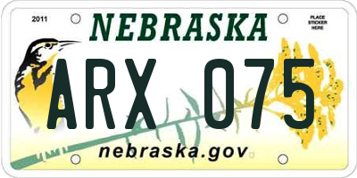 NE license plate ARX075