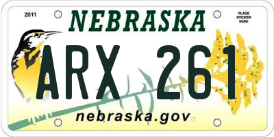 NE license plate ARX261