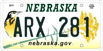 NE license plate ARX281