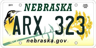 NE license plate ARX323