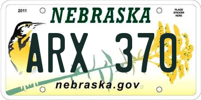 NE license plate ARX370