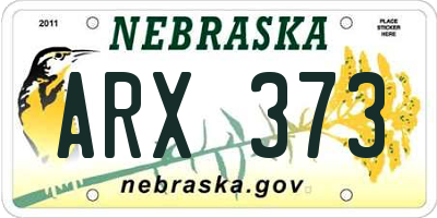 NE license plate ARX373