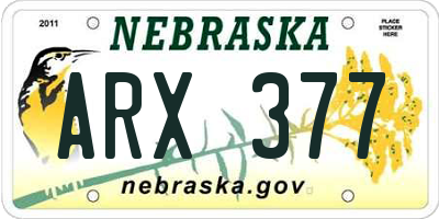NE license plate ARX377