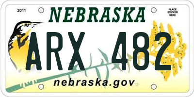 NE license plate ARX482