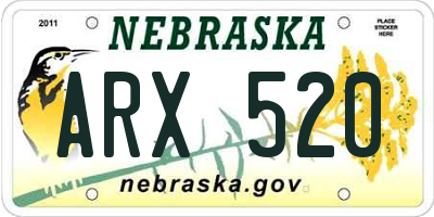 NE license plate ARX520