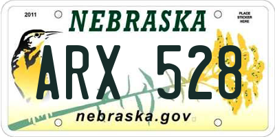 NE license plate ARX528