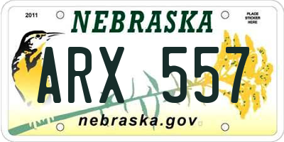 NE license plate ARX557